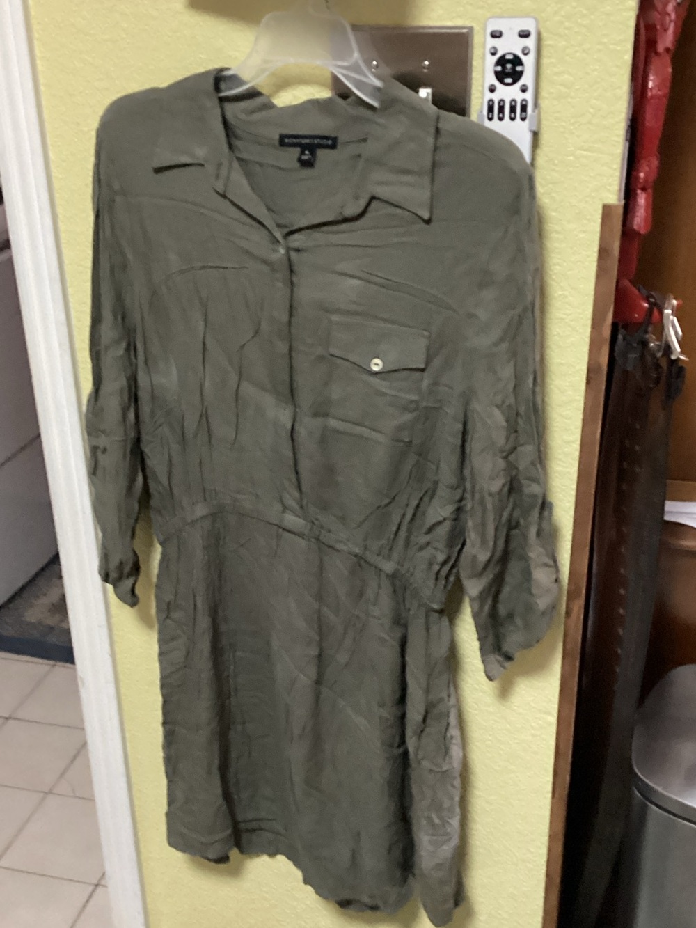 Signature Studio Olive Green Long Sleeve Shirt Dress